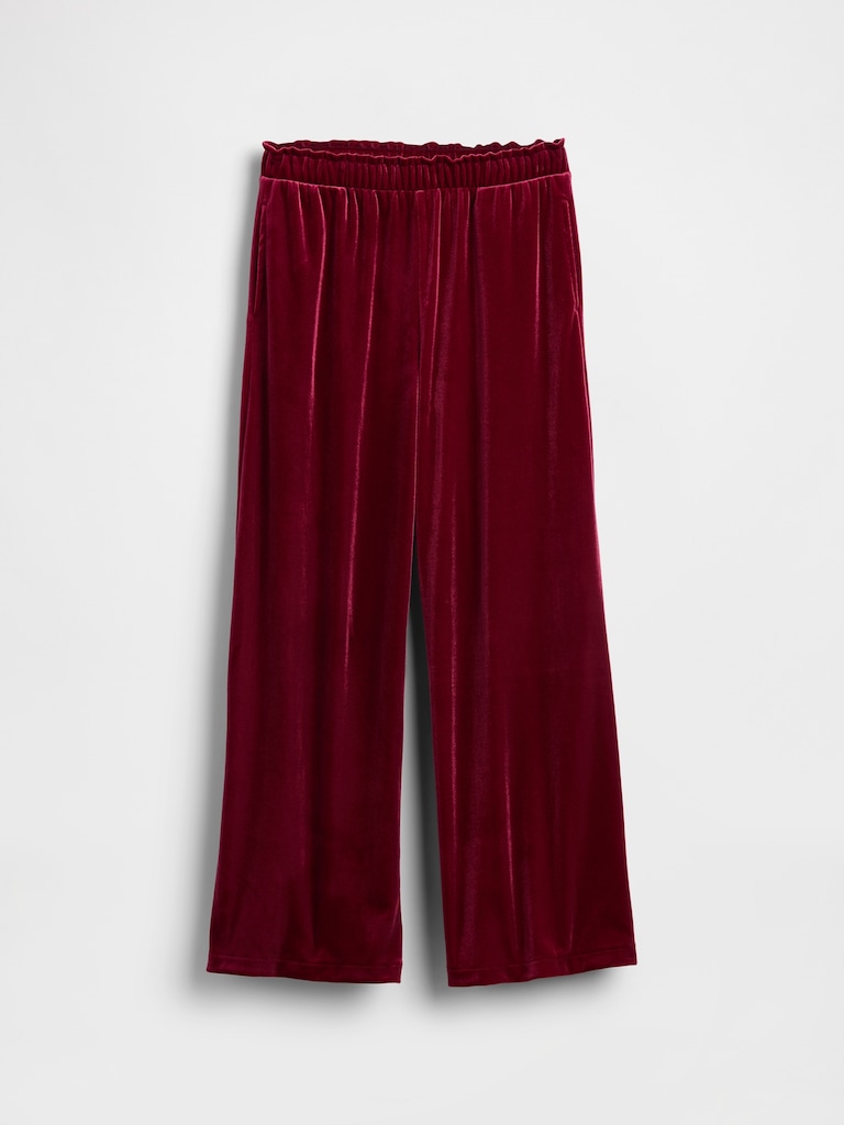 Kids Velvet Wide-Leg Pants