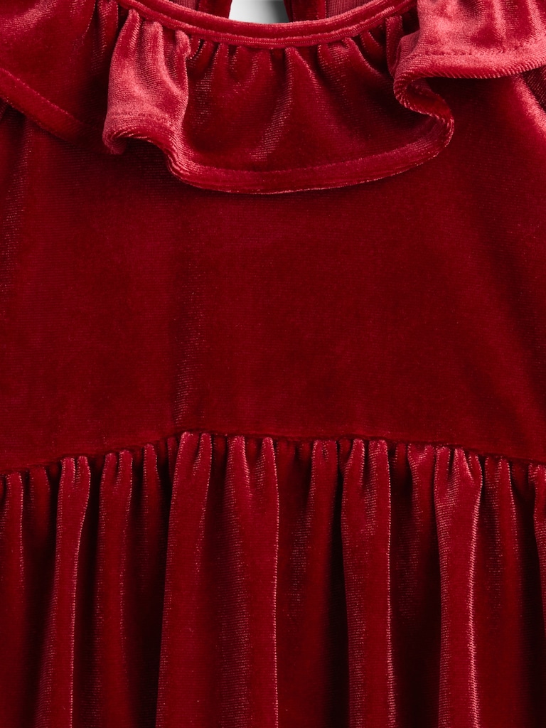 Baby & Toddler Velour Ruffle Collar Dress