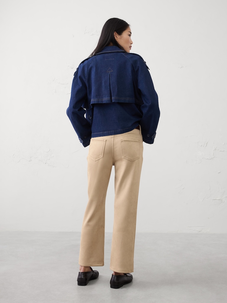 Kick Flare High-Rise Vegan Suede Cropped Pant