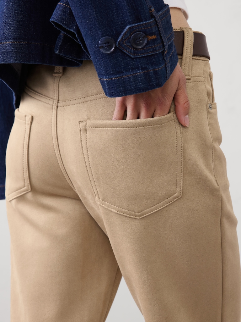 Kick Flare High-Rise Vegan Suede Cropped Pant