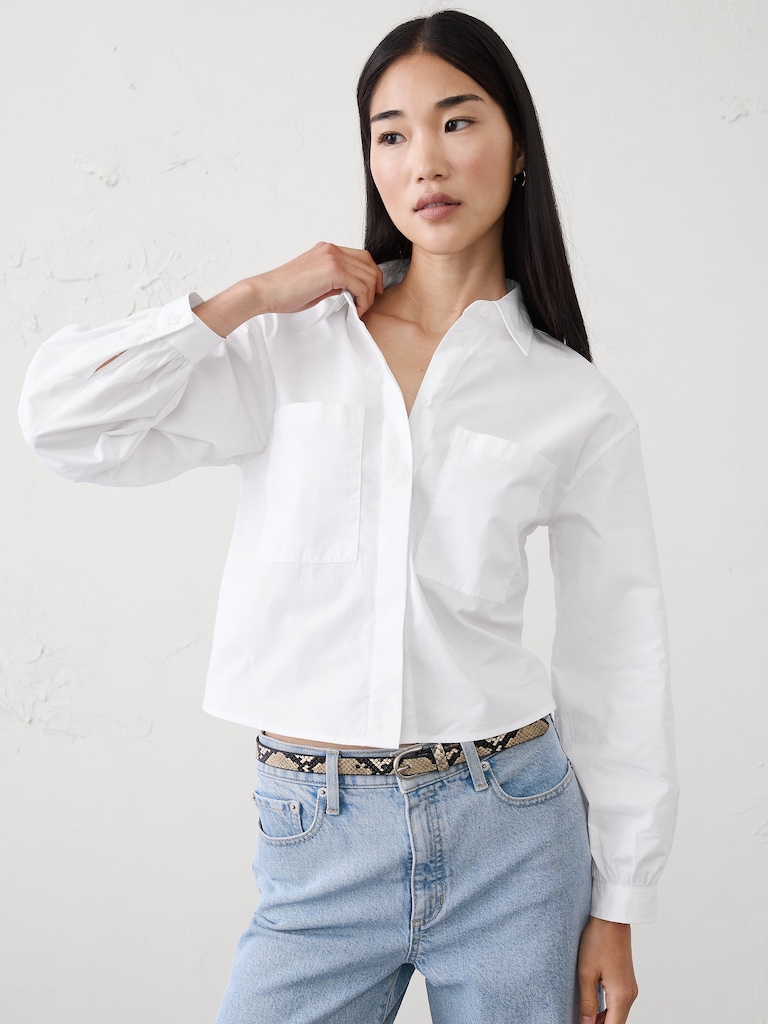 Cropped Double Pocket Shirt
