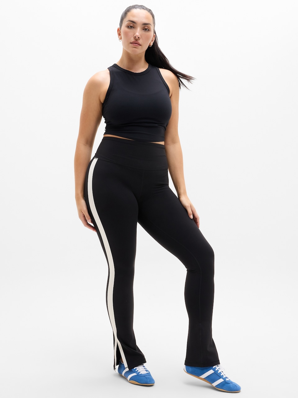 Elation Ultra High Rise Sport Stripe Split Slim Flare