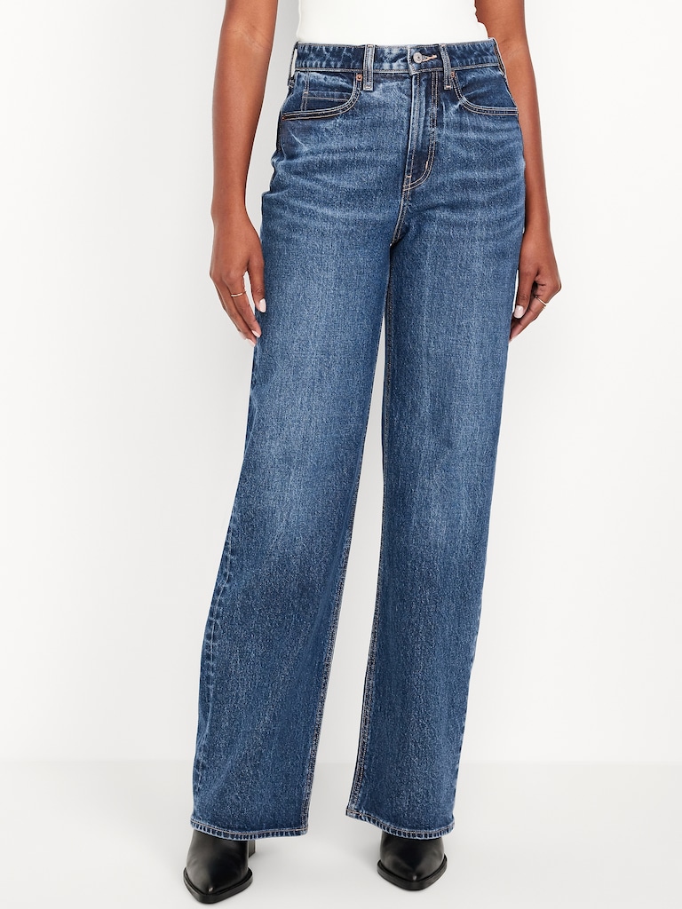 Curvy Extra High-Waisted Wide-Leg Jeans
