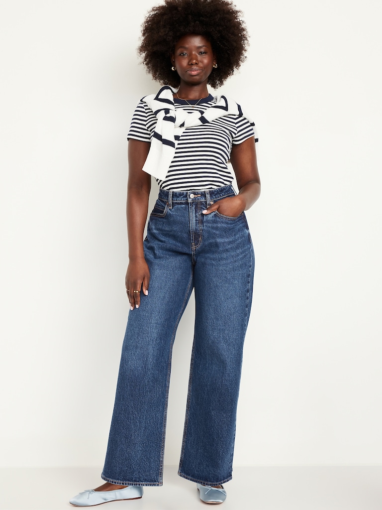 Curvy Extra High-Waisted Wide-Leg Jeans