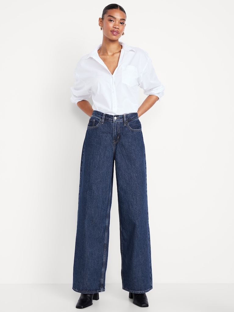 Mid-Rise Wow Baggy Wide-Leg Jeans