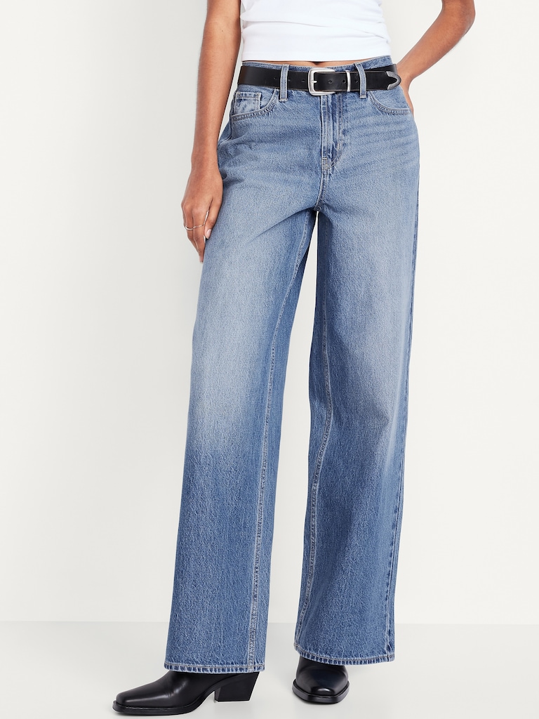 Mid-Rise Wow Baggy Wide-Leg Jeans