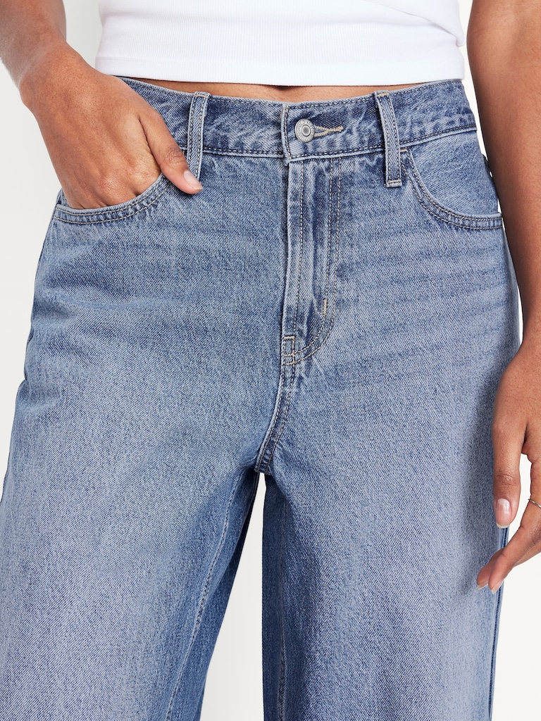 Mid-Rise Wow Baggy Wide-Leg Jeans