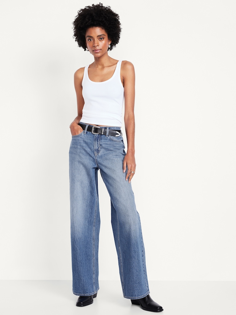 Mid-Rise Wow Baggy Wide-Leg Jeans