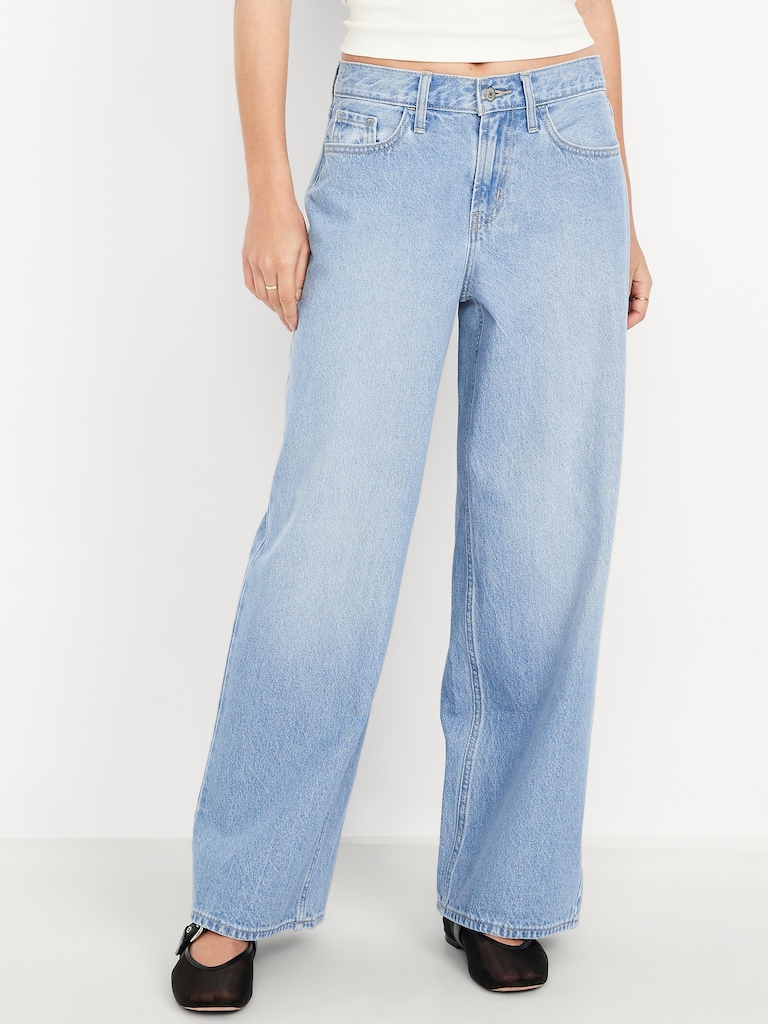 Mid-Rise Wow Baggy Wide-Leg Jeans