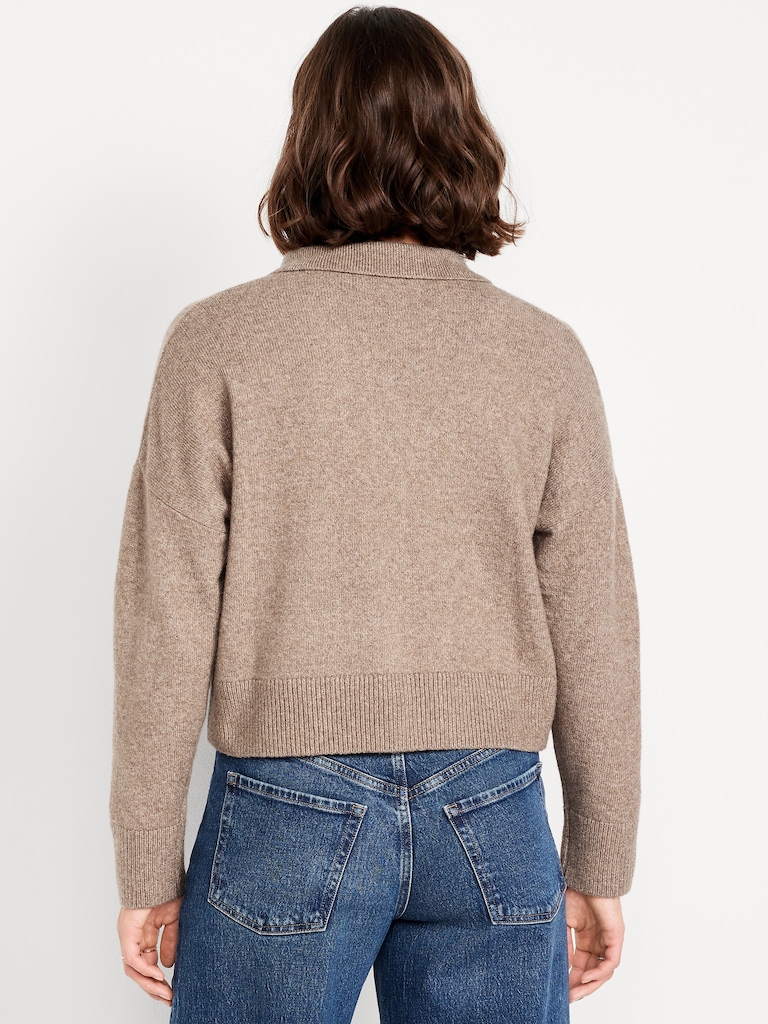 SoSoft Cropped Polo Sweater