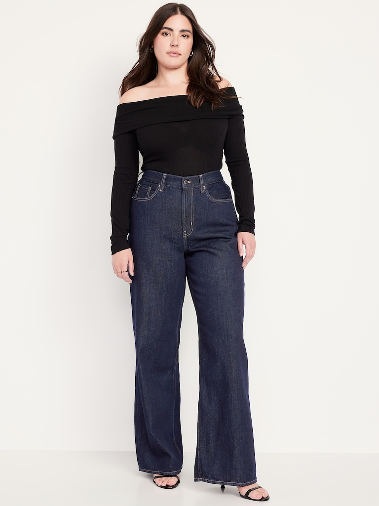 High-Waisted Baggy Wide-Leg Jeans