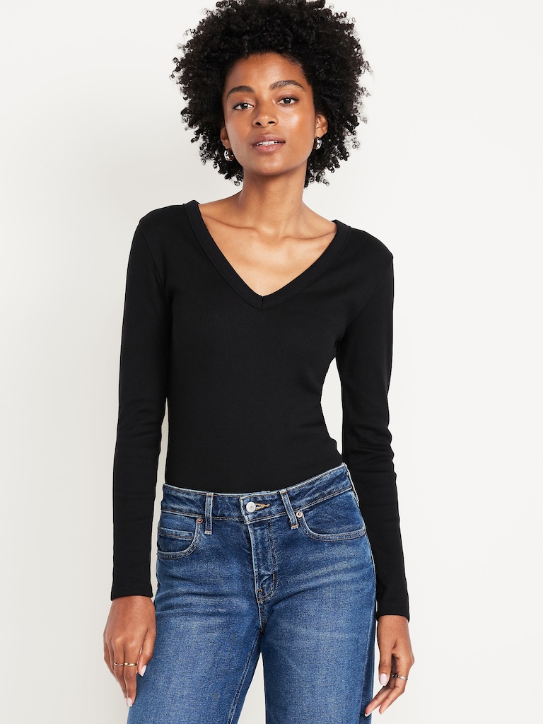 Cozy Snug Long-Sleeve V-Neck T-Shirt