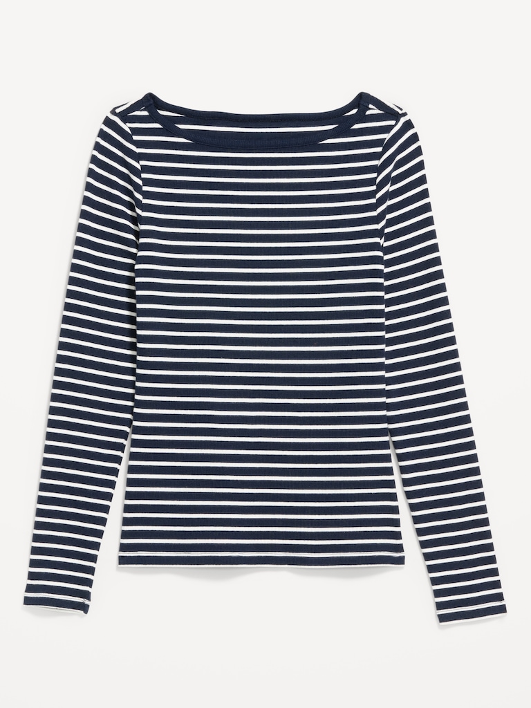 Snug Long-Sleeve Boatneck T-Shirt