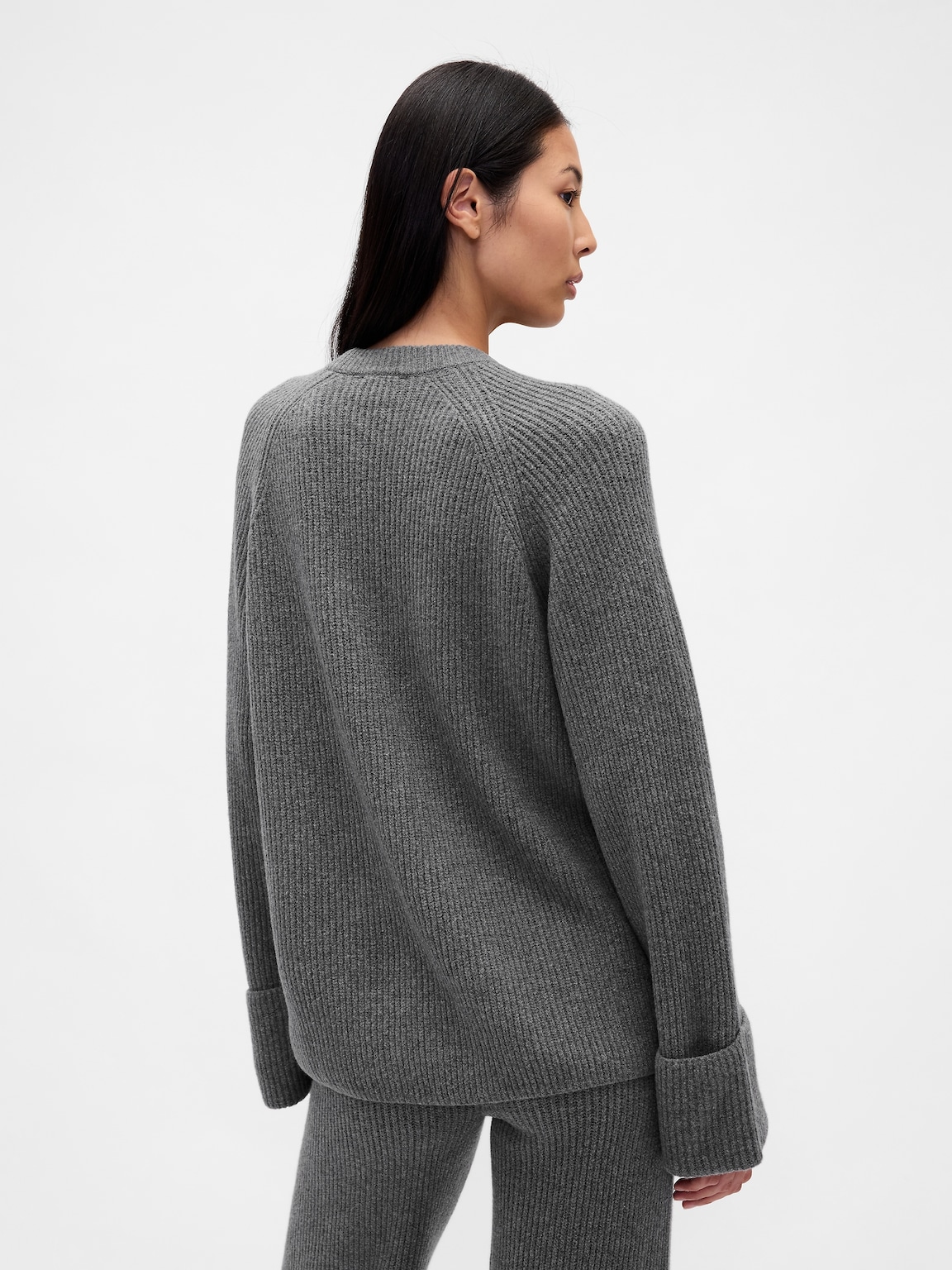CashSoft Shaker-Stitch Boyfriend Sweater