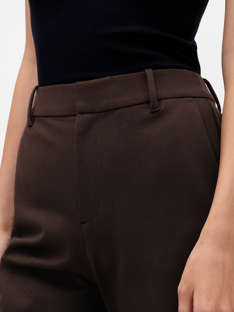 High Rise Double Knit Wide-Leg Pants