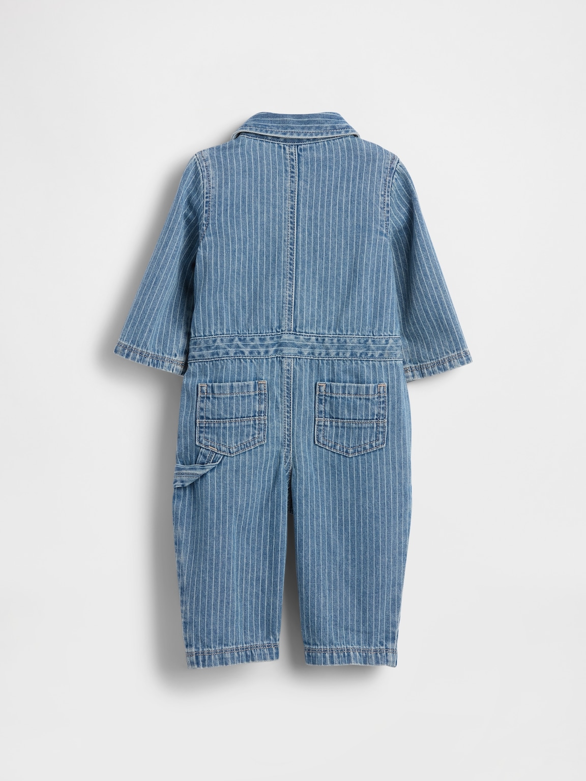 Baby Denim Stripe Utility One-Piece
