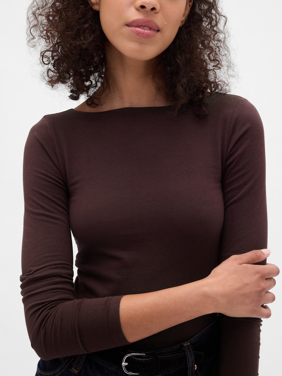CloseKnit Jersey Boatneck Open-Back T-Shirt
