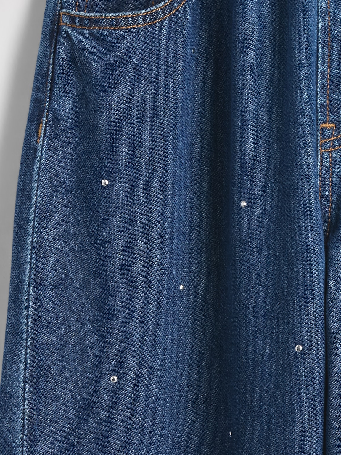 Kids High Rise Rhinestone Easy Barrel Jeans