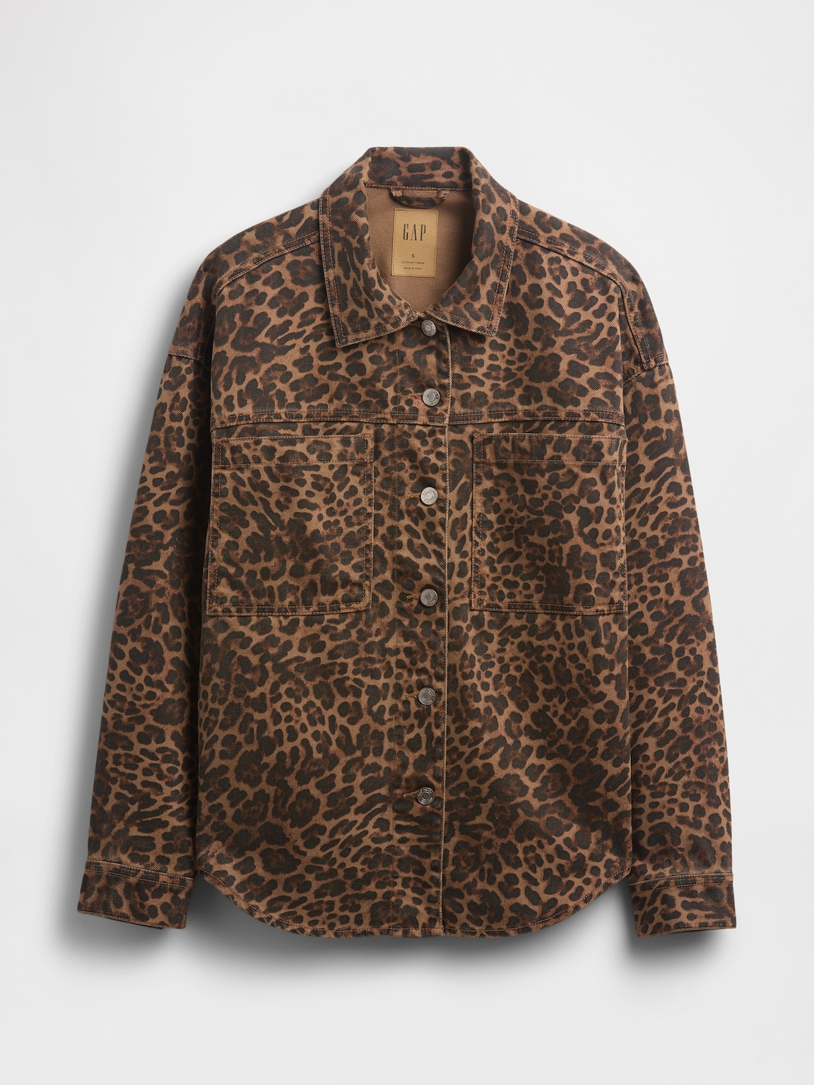 UltraSoft Leopard Denim Shirt Jacket