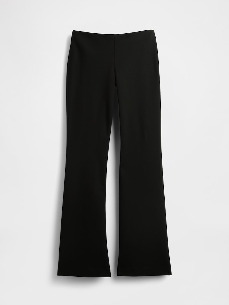 High Rise Double Knit Split-Hem Flare Pants
