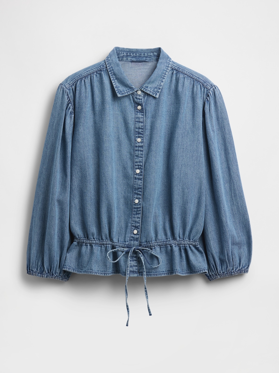 Denim Tie-Waist Top