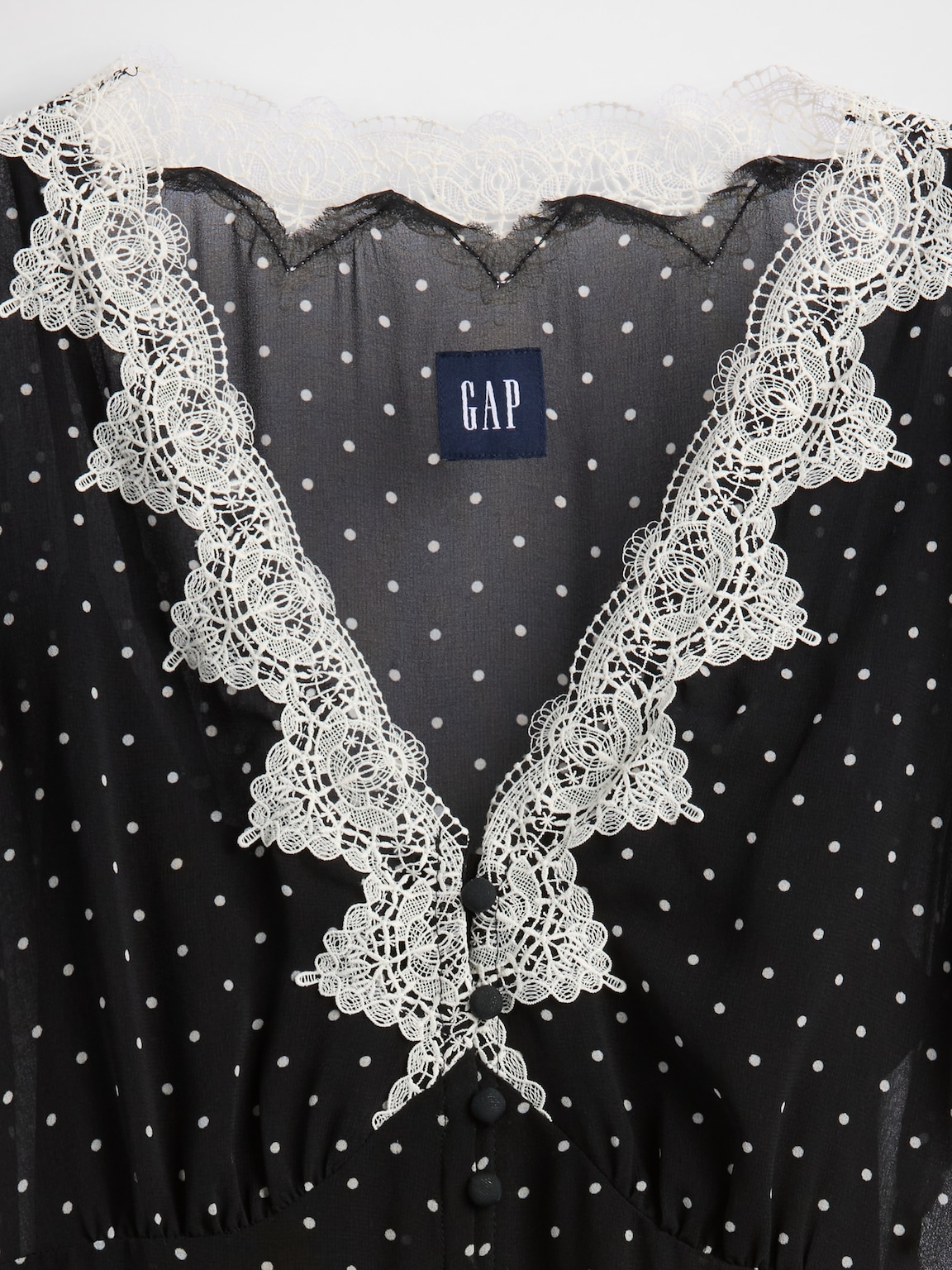 Lace-Trim V-Neck Maxi Dress