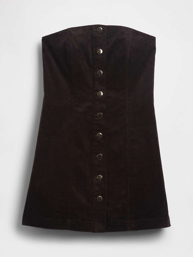 Corduroy Strapless Mini Dress