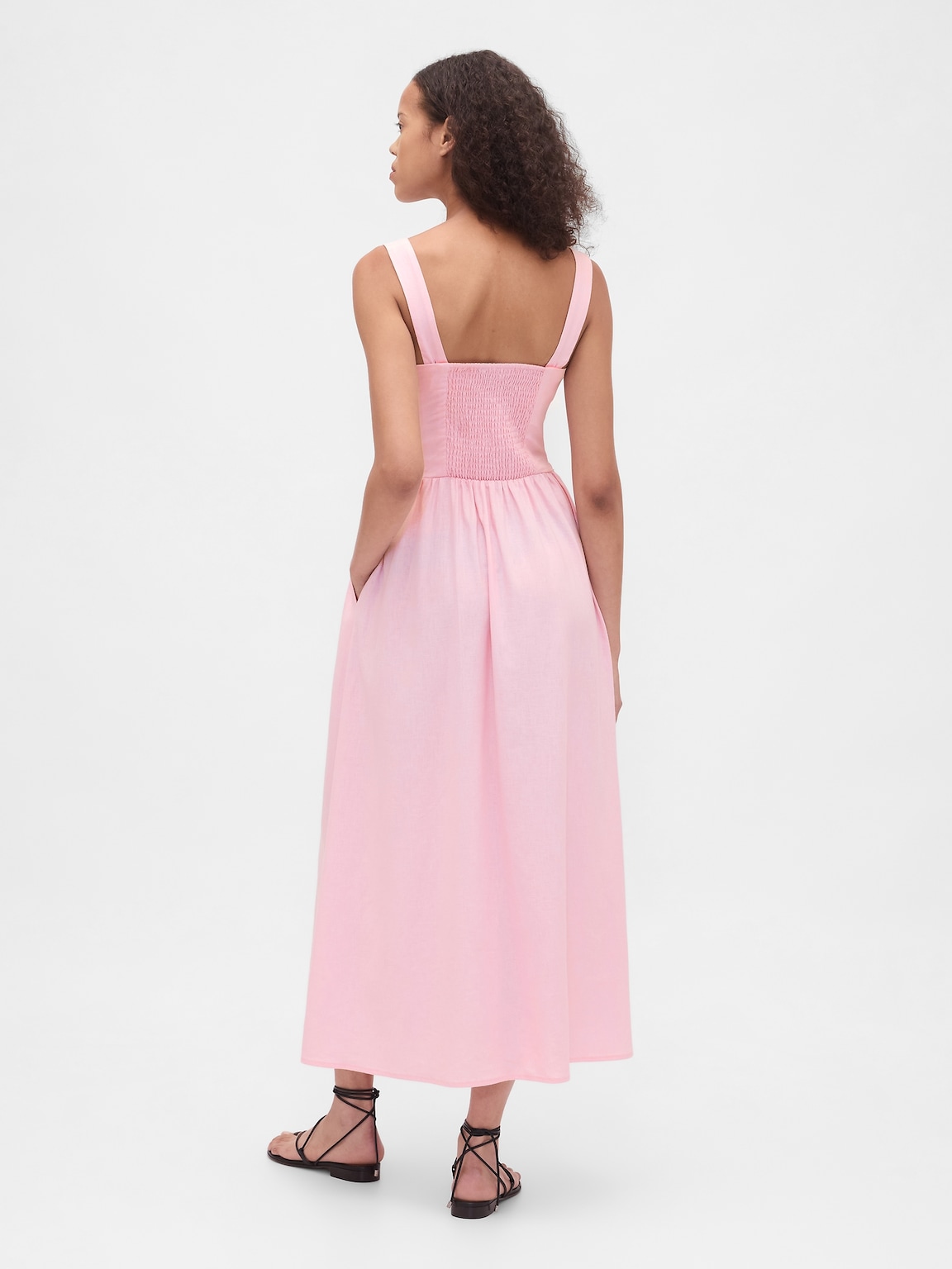 Seamed Drop-Waist Maxi Dress