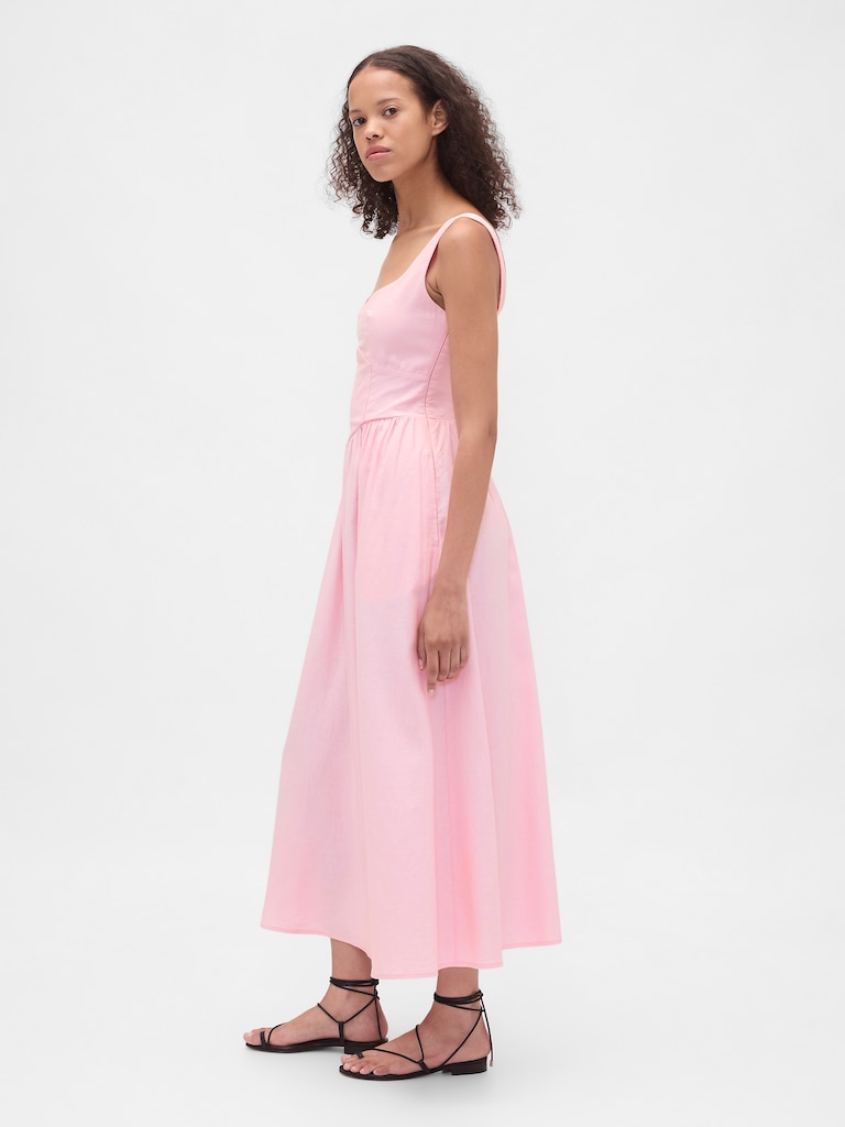 Seamed Drop-Waist Maxi Dress