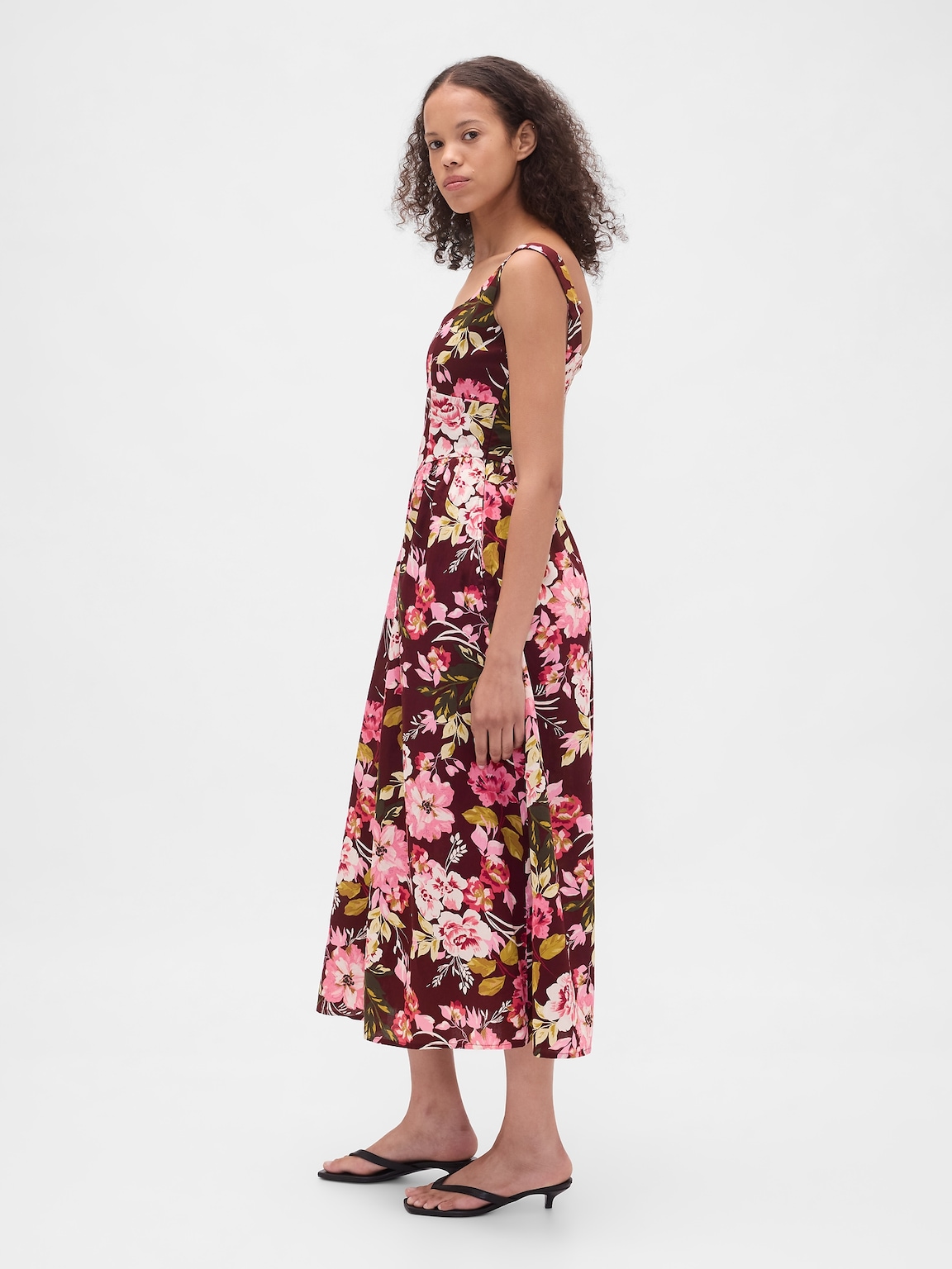 Seamed Drop-Waist Maxi Dress