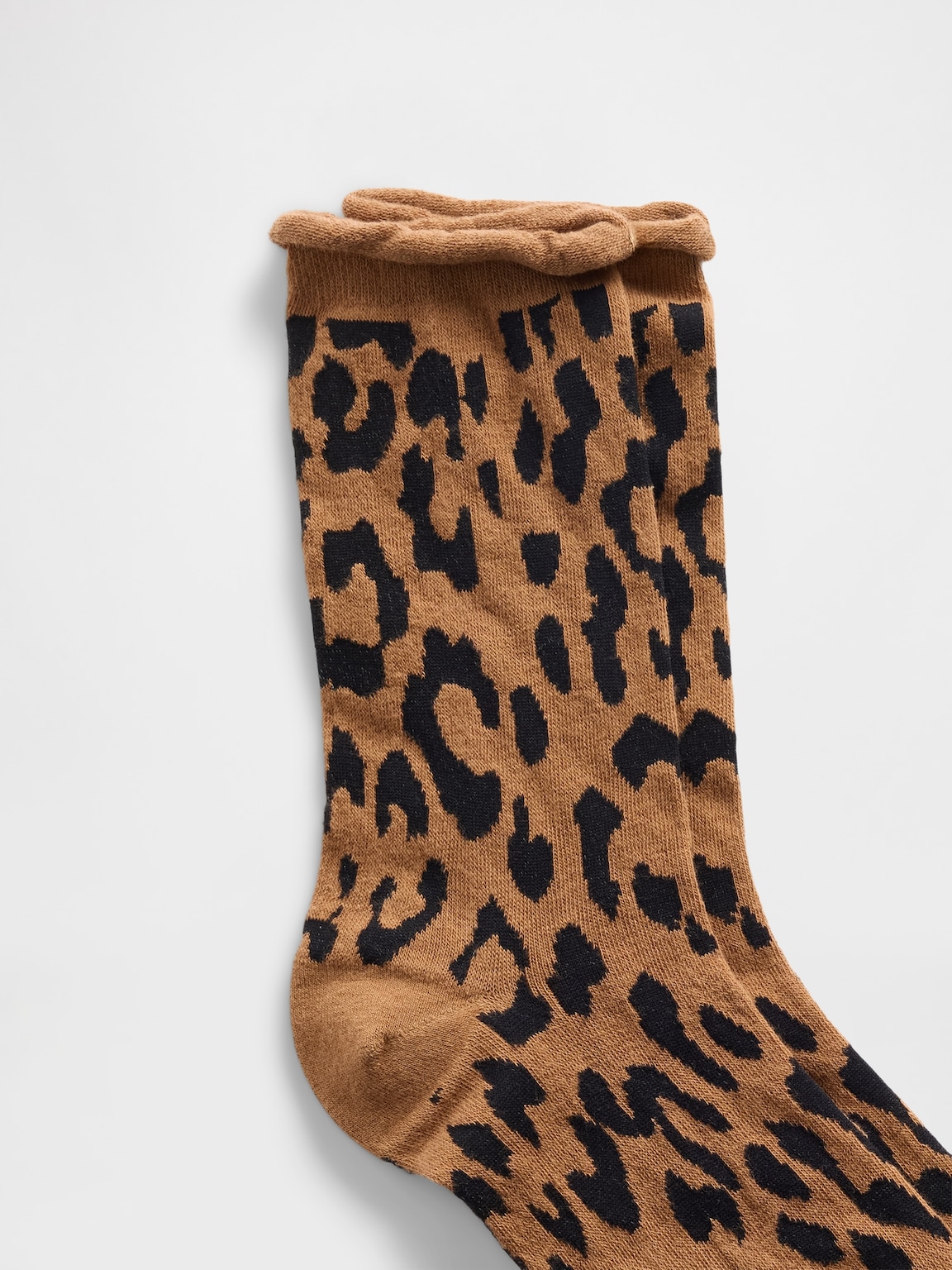 Leopard Ruffle Crew Socks