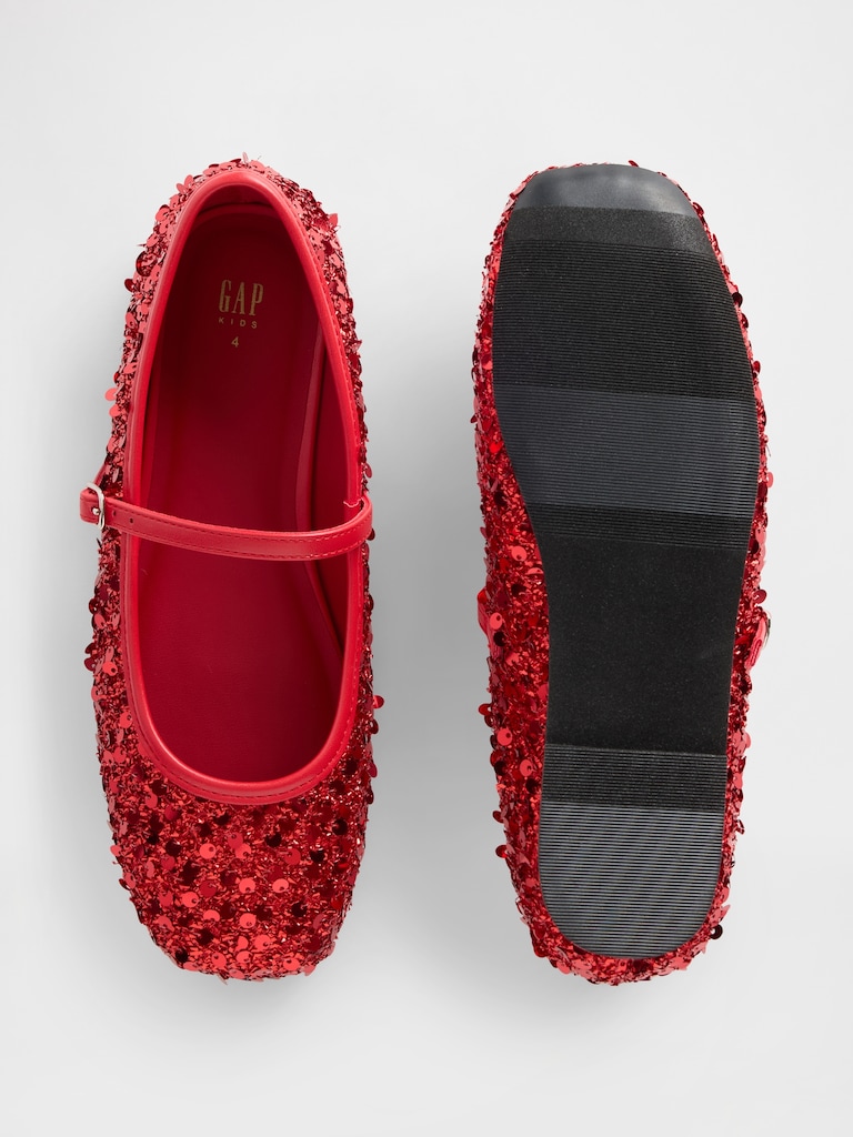 Kids Sequin Ballet Flats