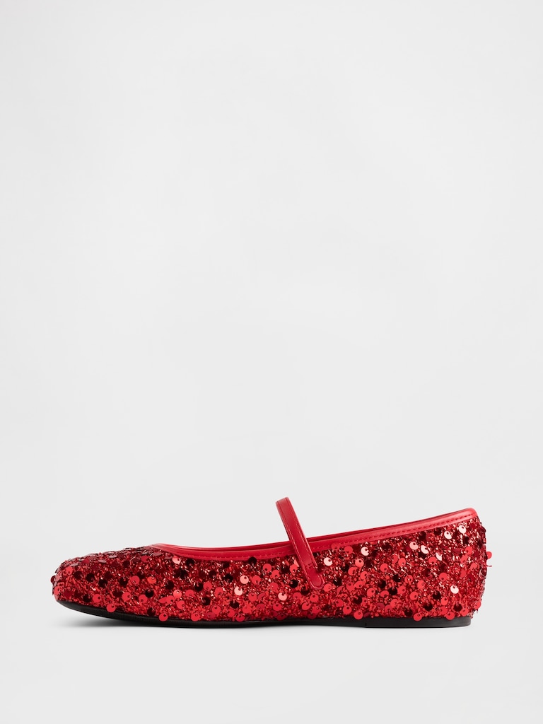 Kids Sequin Ballet Flats