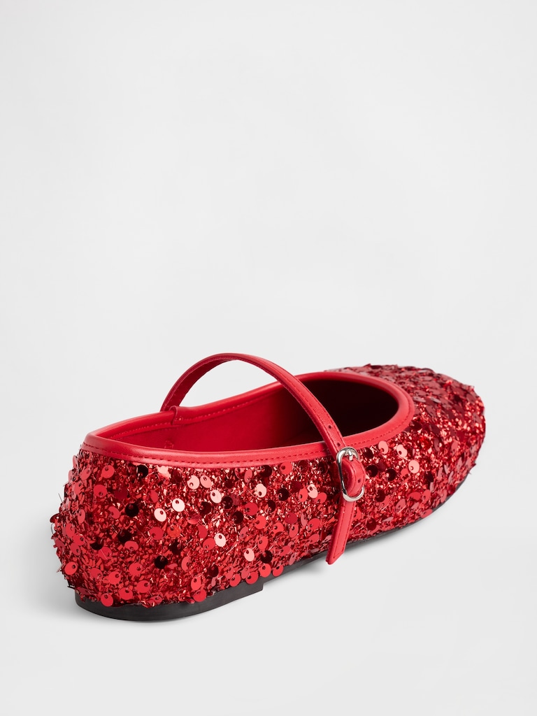 Kids Sequin Ballet Flats
