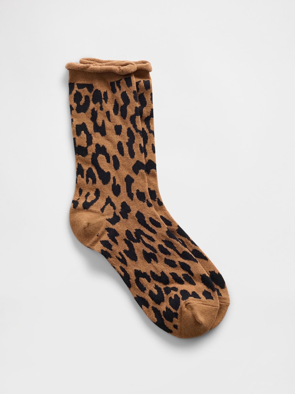 Leopard Ruffle Crew Socks