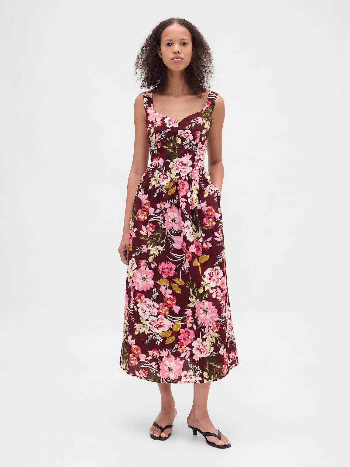 Seamed Drop-Waist Maxi Dress