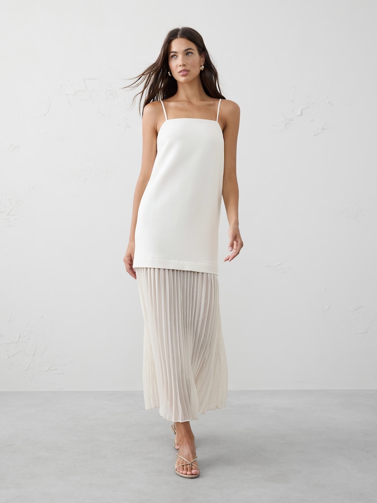 Contrast Drop-Waist Maxi Dress