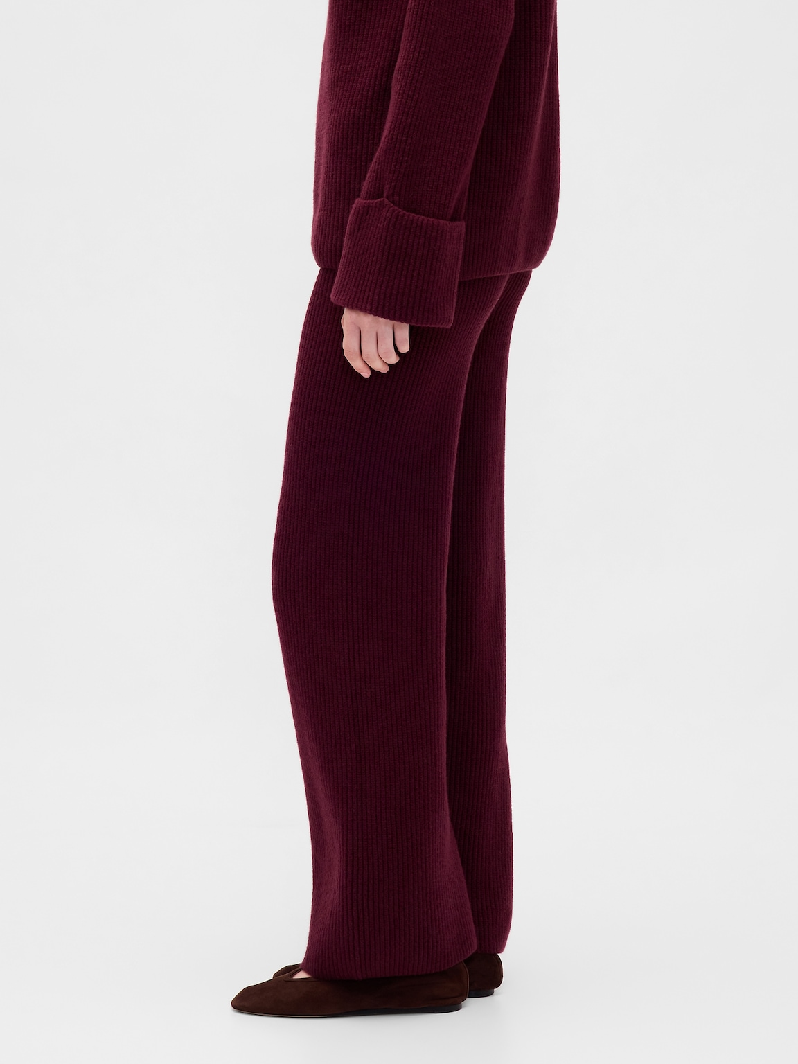 CashSoft Shaker-Stitch Sweater Pants