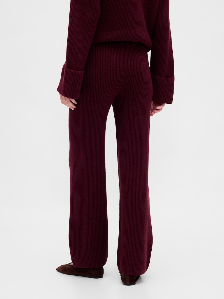 CashSoft Shaker-Stitch Sweater Pants