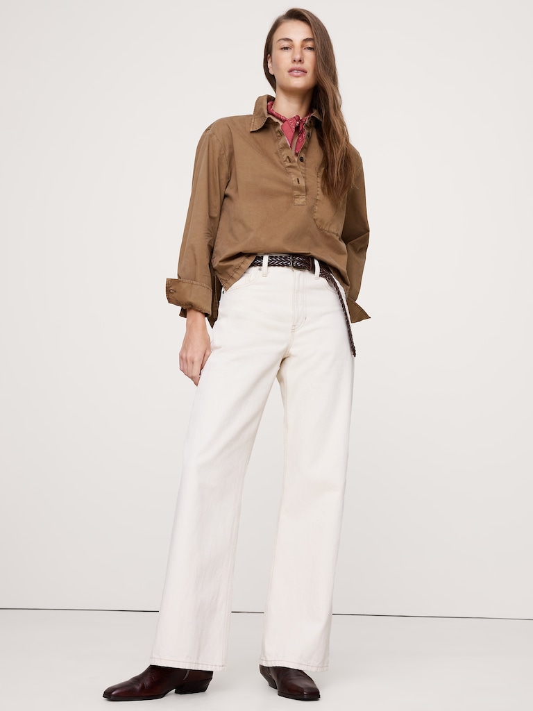 Cotton Twill Popover Shirt