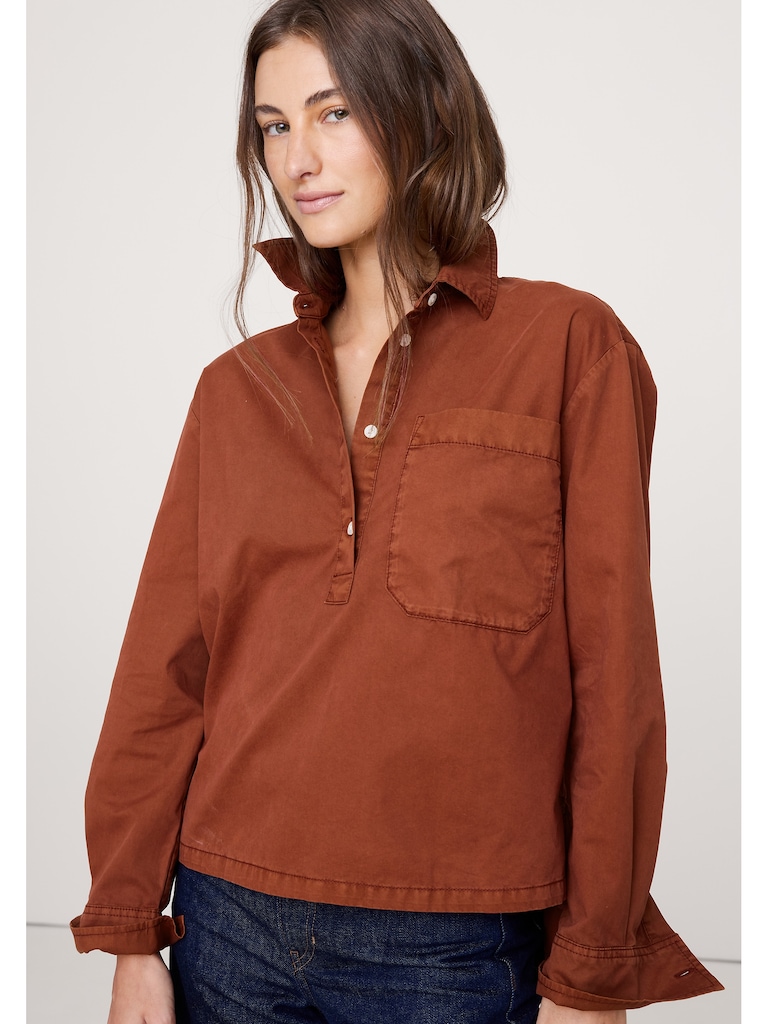 Cotton Twill Popover Shirt