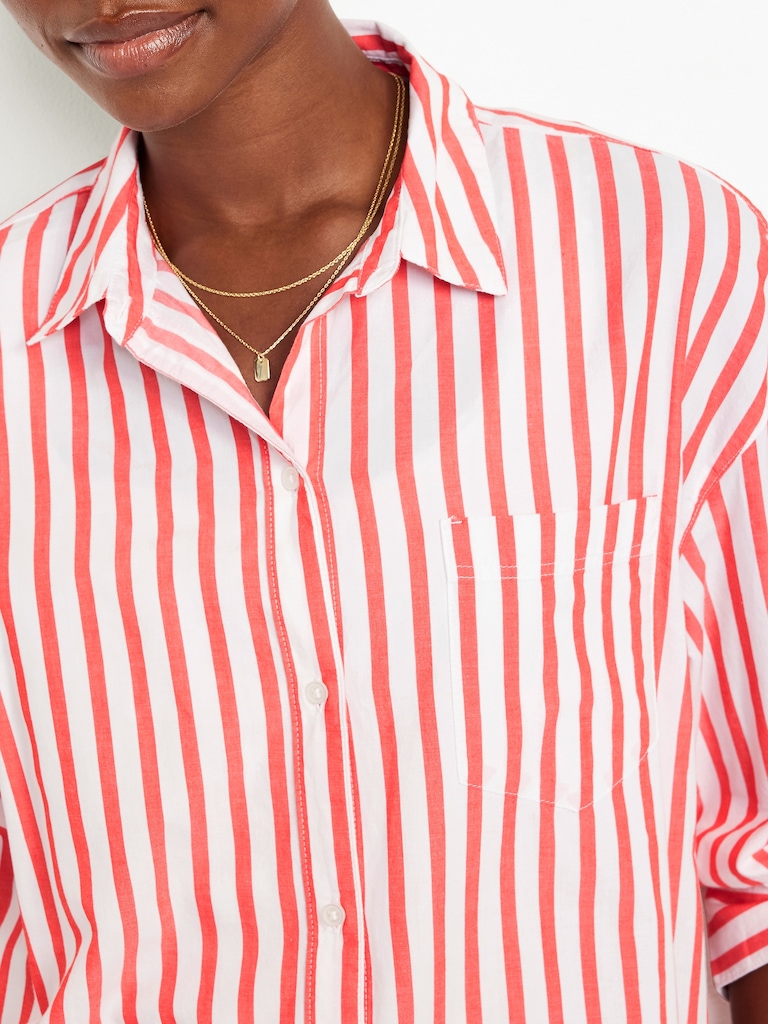 Oversized Button-Down Boyfriend Shirt