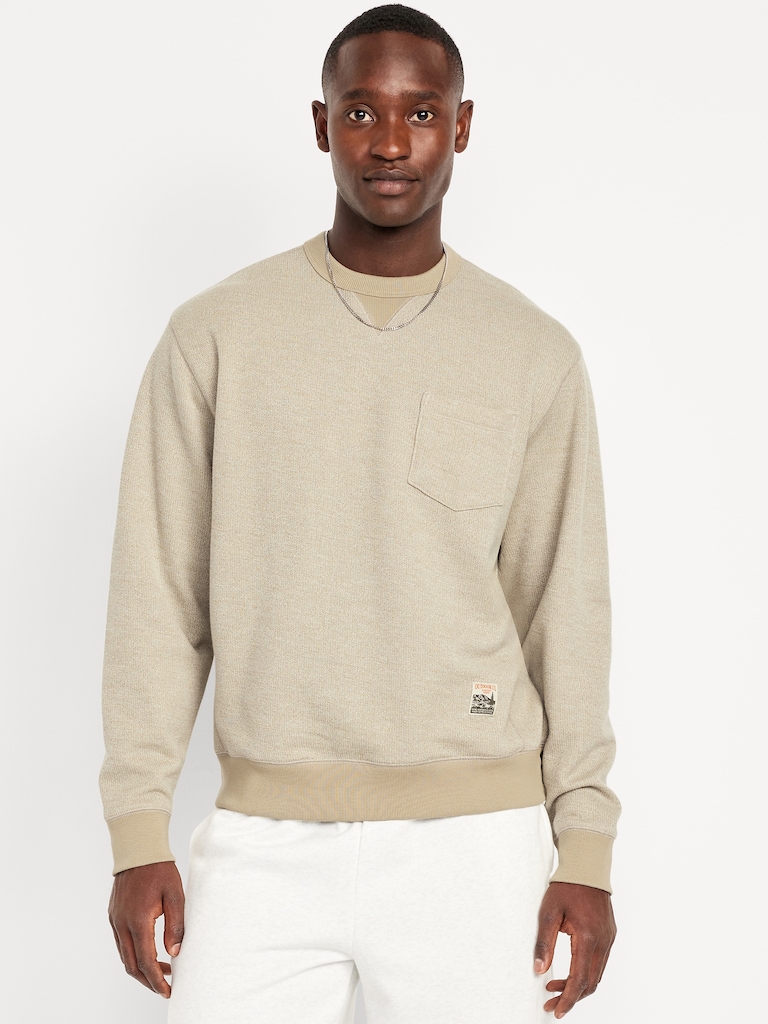 Textured Pocket Sweatshirt