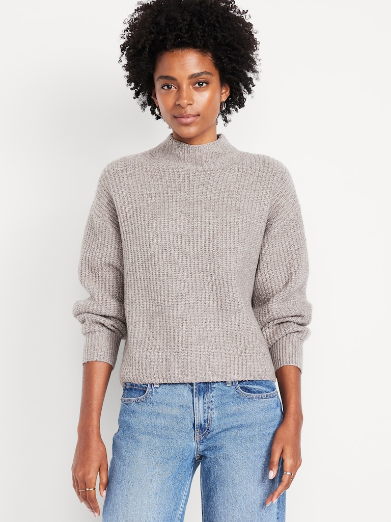 SoSoft Cropped Mock-Neck Sweater