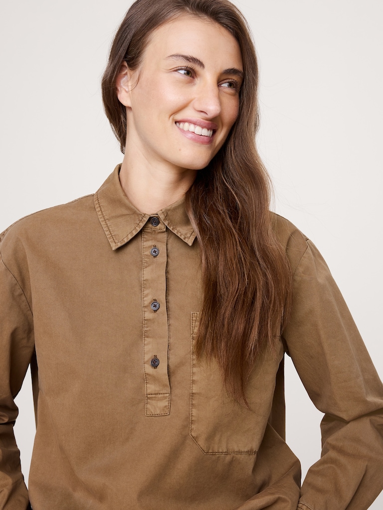 Cotton Twill Popover Shirt
