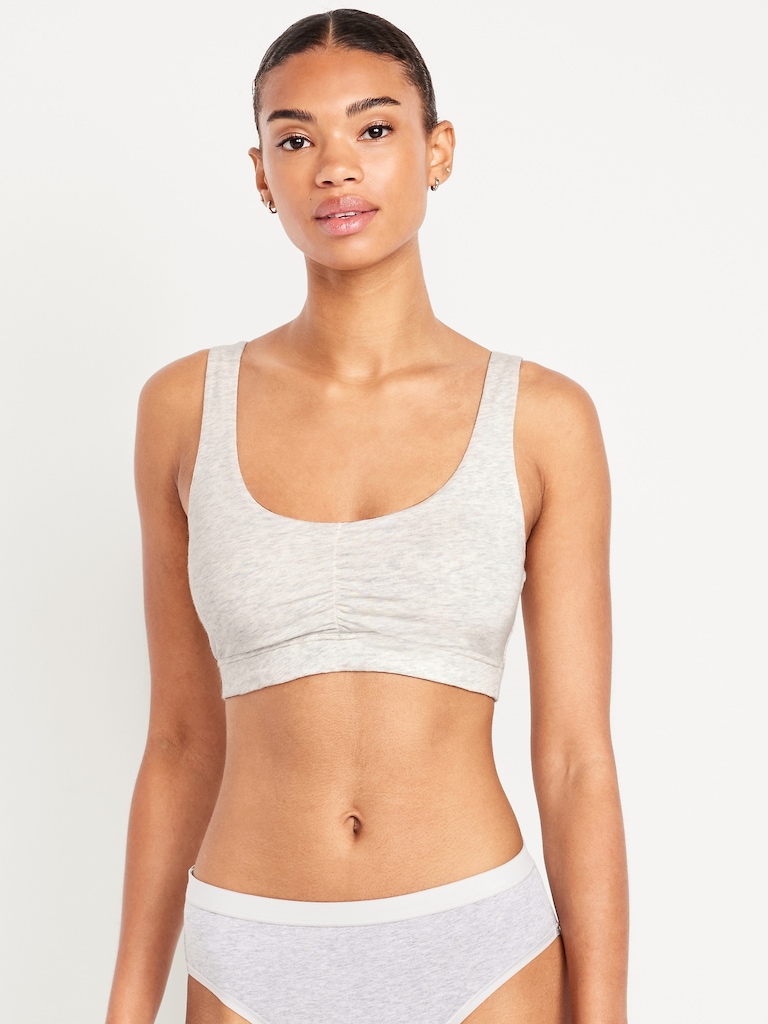 Ruched Cotton Bralette