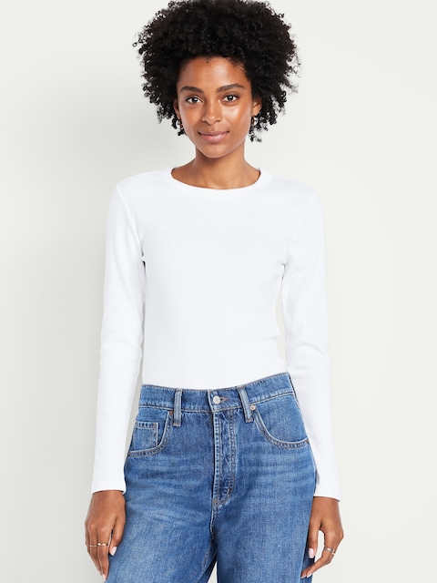 FAIWAD Tunique à Manches Longues Pour Femmes Col Rond Couleur Unie Pull Slim