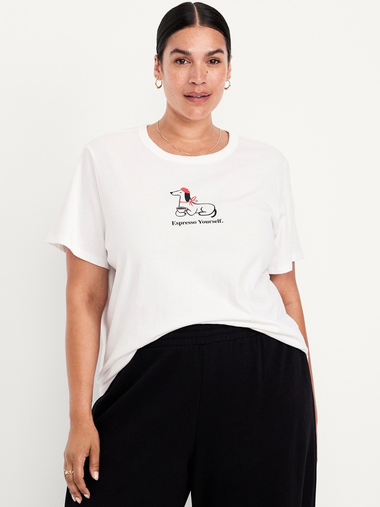 T-shirt passe-partout ras du cou à imprimé