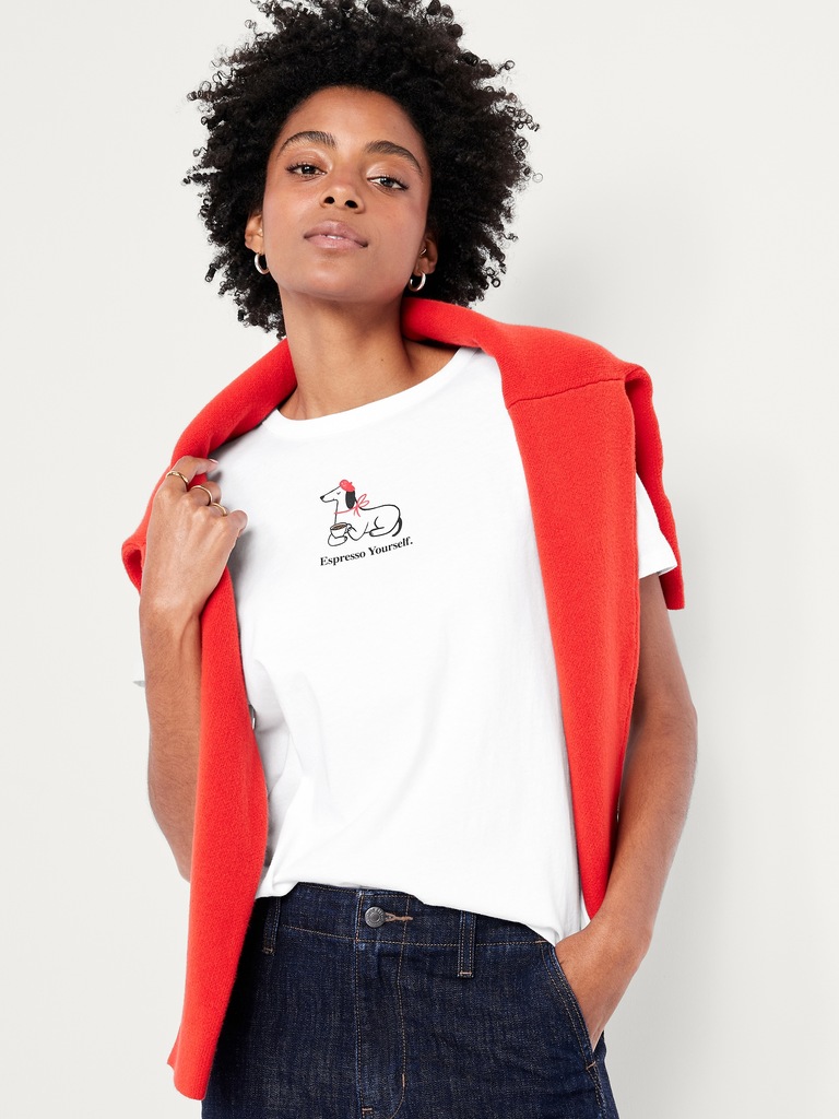 T-shirt passe-partout ras du cou à imprimé