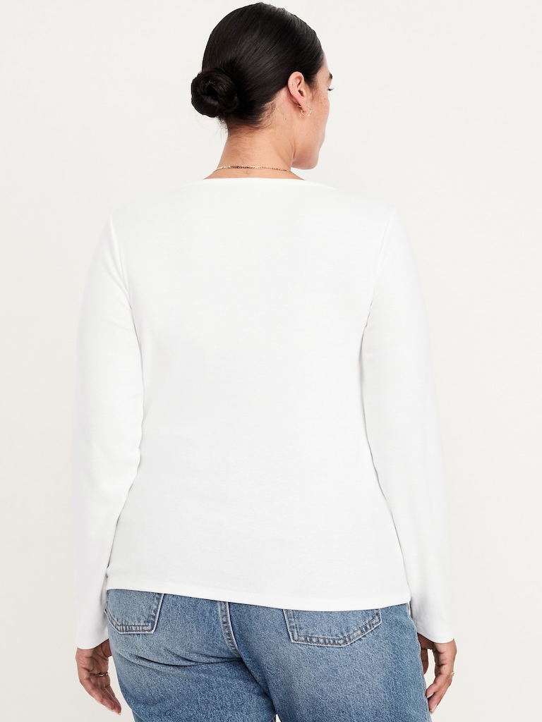 Snug Long-Sleeve Boatneck T-Shirt